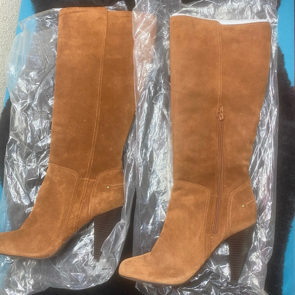 Jessica Simpson Tall Chestnut Suede Heeled Boots